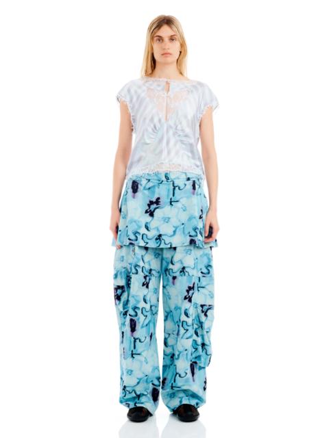 Collina Strada WASHED WAVY NAVY FLOWER STRIPE WATERLILY TOP