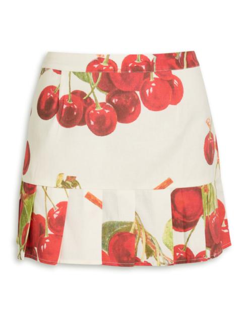 House of Sunny House OF Sunny The Cherry Pleat Cotton-blend Mini Skirt