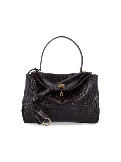 BALENCIAGA Balenciaga Rodeo Handbag In Crocodile-Embossed Leather