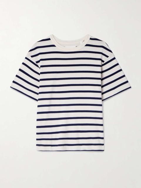 Goldie striped cotton-blend jersey T-Shirt Navy