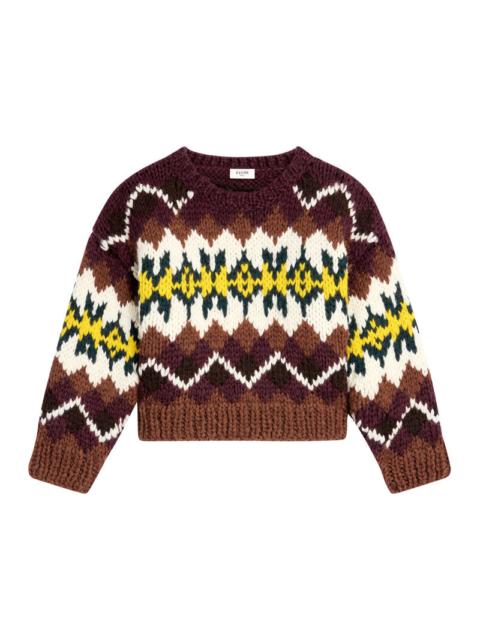 CELINE Celine Women Fair Isle Wool Crew Neck Sweater
