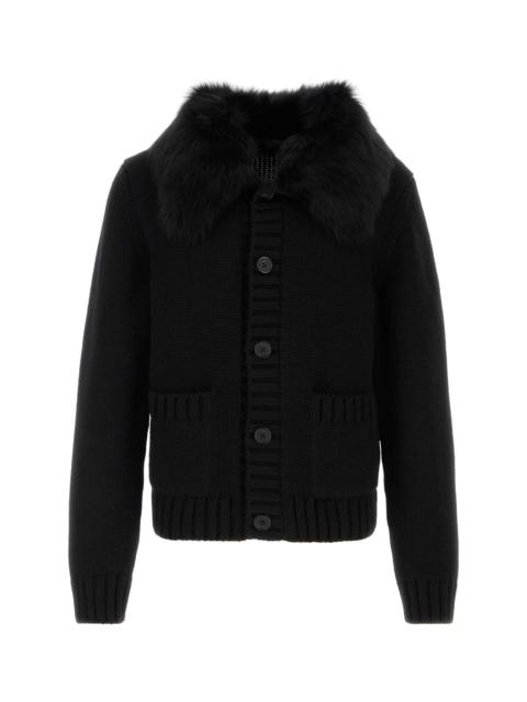 Dolce & Gabbana Dolce & Gabbana Men Black Wool Cardigan