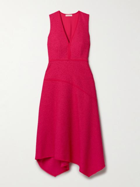 ULLA JOHNSON Florence Chiffon-trimmed Cotton-blend Tweed Midi Dress