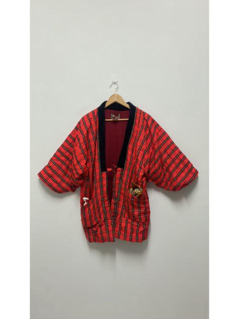 Other Designers Vintage Kimono Hanten Checked Striped Geometric 