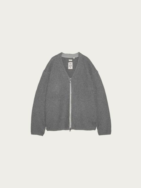 Nanamica 5G Zip Cardigan - Heather Grey