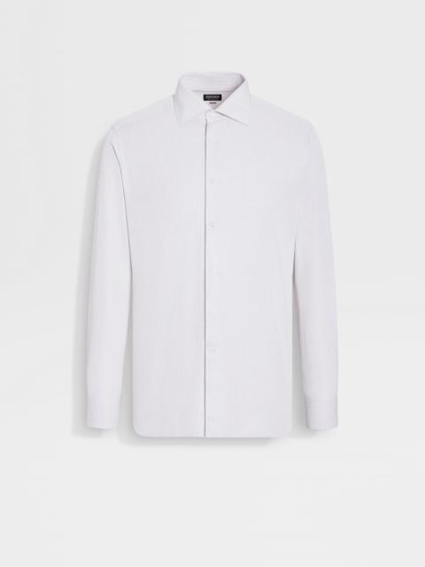 ZEGNA BROWN AND DARK GREEN MICRO-CHECKED CENTOVENTIMILA COTTON SHIRT