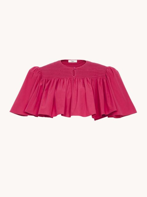 Chloé GATHERED CROPPED TOP IN COTTON POPLIN