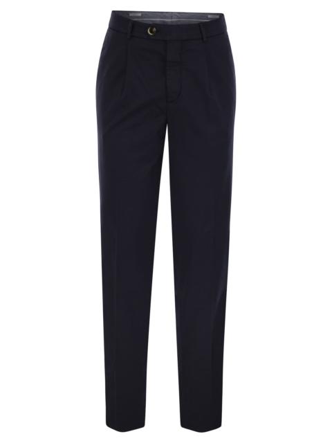 Brunello Cucinelli Brunello Cucinelli Men Garment-Dyed Leisure Fit Trousers In American Pima Comfort Cotton With Pleats
