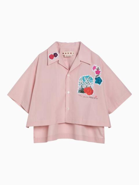 MARNI CROPPED SHIRT WITH APPLIQUÉ