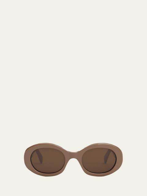 CELINE Triomphe Acetate Oval Sunglasses