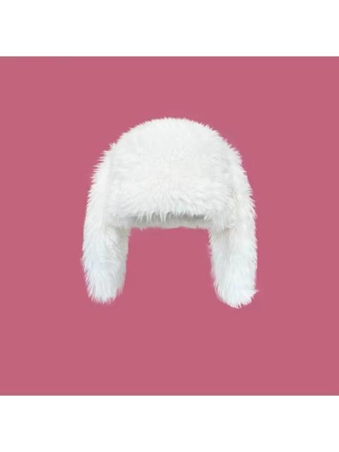Other Designers White Ultra Soft Thick Fleece Fur Faux Ushanka Hat Cute Y2K Warm Earflap Trapper Hat