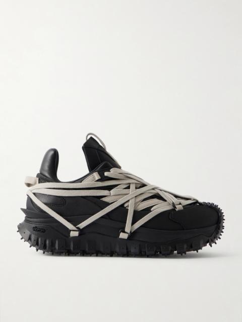 Rick Owens + Moncler Trailgrip Megalace Leather And Rubber Sneakers
