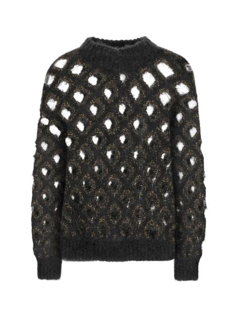Brunello Cucinelli Brunello Cucinelli Women Dark Grey Mohair Blend Oversize Sweater