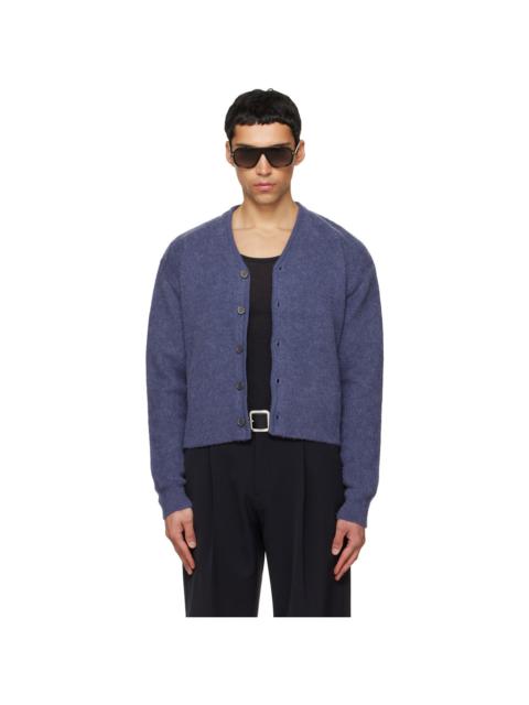 Tonywack Purple Brushed Mohair V-Neck Cardigan