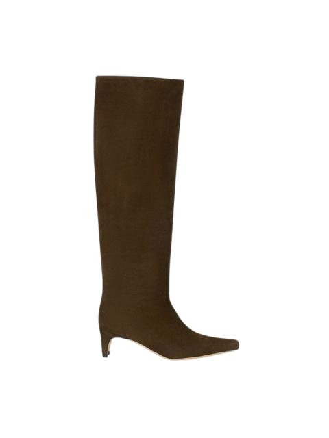 STAUD Suede Wally Boot in Truffle