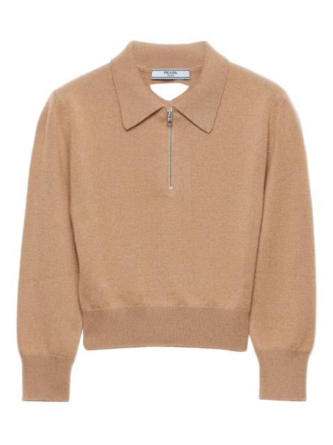 Prada triangle-logo half-zip sweater
