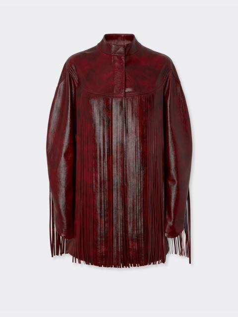 Ferrari Long leather jacket with fringes