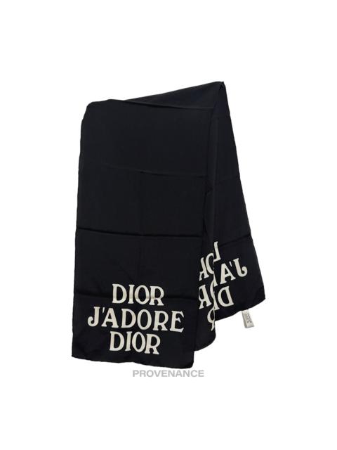 Dior Christian Dior "J'ADORE DIOR" Silk Scarf - Black 100