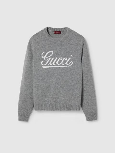 GUCCI Wool sweater with Gucci intarsia