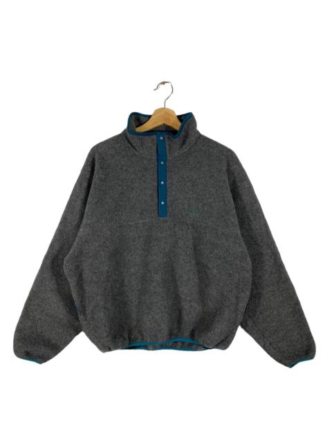 Other Designers Vintage - Vintage 90s L.LBean Fleece Half Button L Size Grey Colour