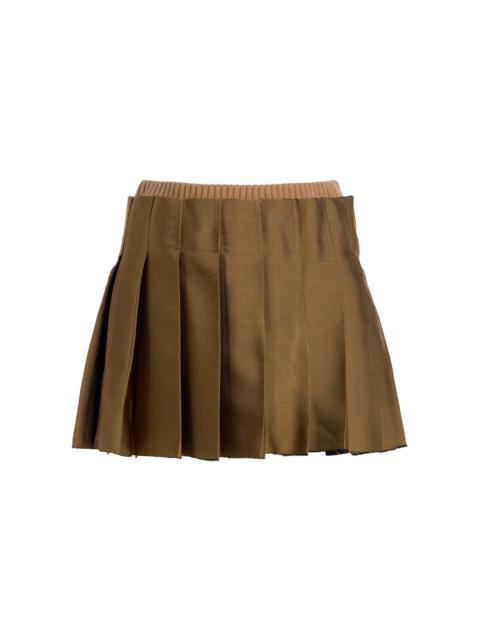 SIMKHAI Rives Pleated Mini Skort bronze