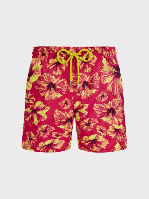 Vilebrequin MEN ULTRA-LIGHT AND PACKABLE SWIM SHORTS MACRO HIBISCUS