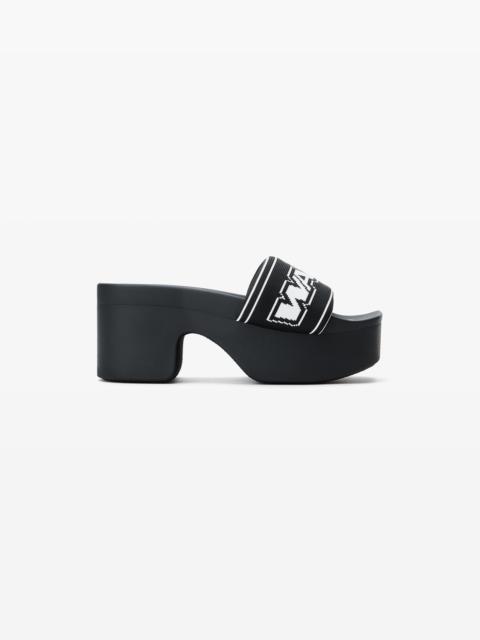 Alexander Wang black logo platform sandals
