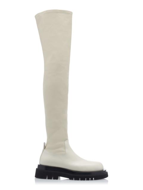 Bottega Veneta The Tire Over the Knee Leather Boots white