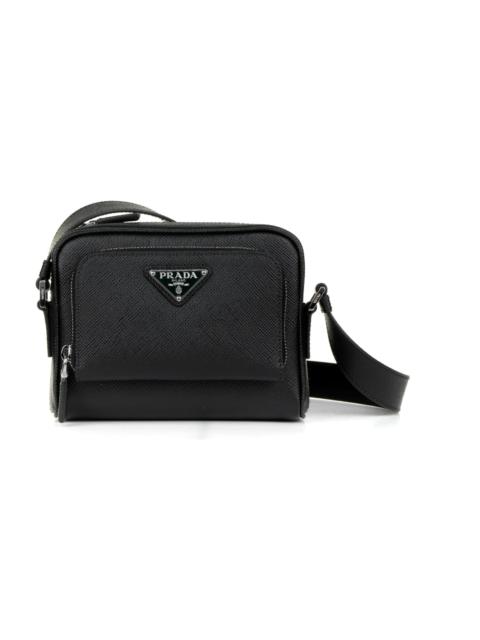 Shoulder Bag In Re-nylon And Brushed Leather