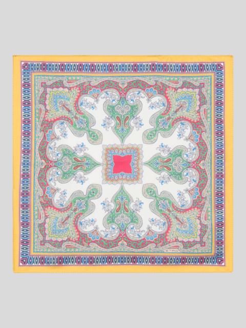 Etro SILK POCKET SQUARE WITH FLORAL PAISLEY MOTIF