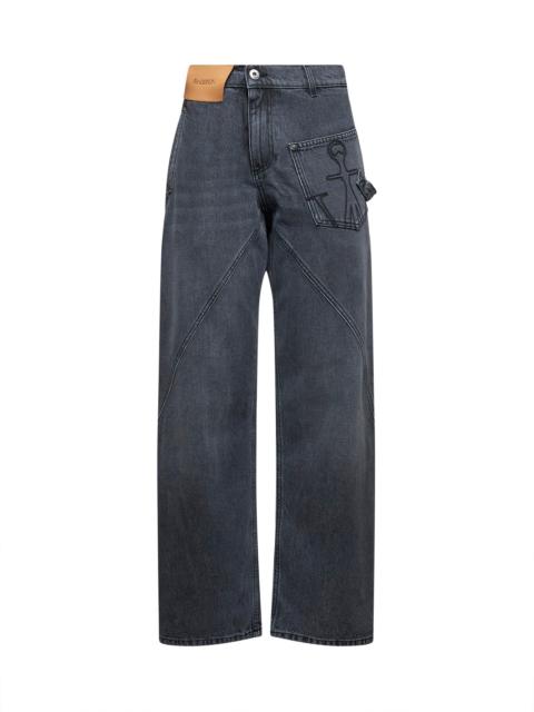 J.W. ANDERSON - Jw Anderson Women Black Twisted Leg Workwear Jeans