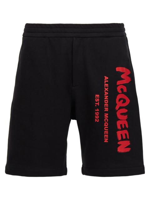Alexander McQueen Mcqueen Men 'Graffiti' Bermuda Shorts