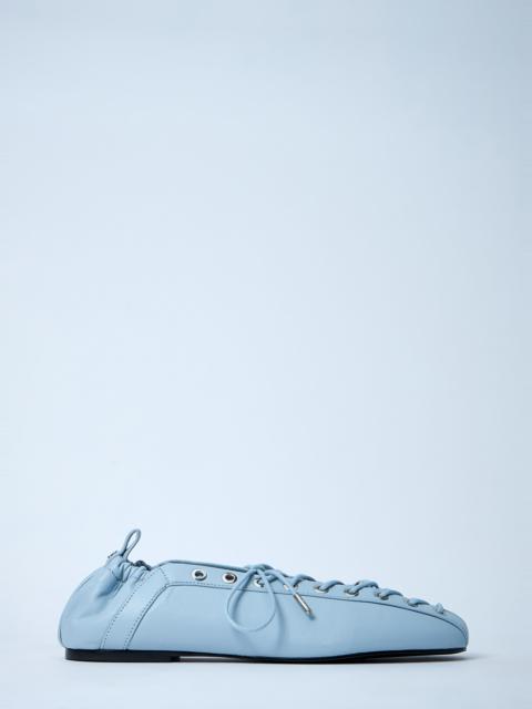 GANNI Eyelets Lace Up Ballerina