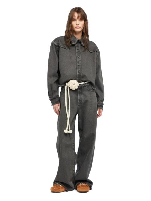 Alanui Free Horizons Cropped Denim Shirt