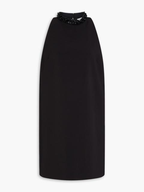 Sandro Embellished crepe mini dress