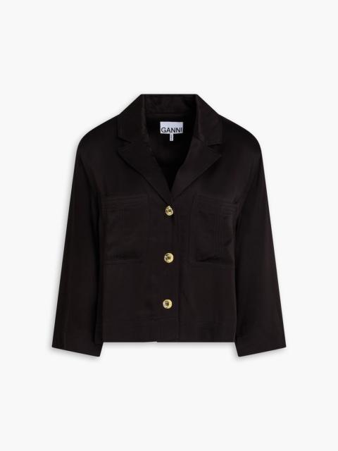 GANNI Cupro and ECOVERO™-blend satin shirt