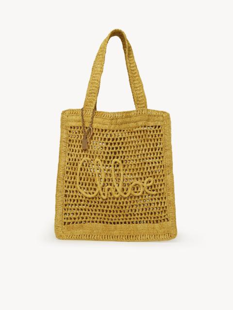 Chloé SUMMER BANANA TOTE BAG IN RAFFIA