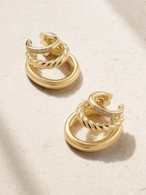 DAVID YURMAN Dy Mercer 18-karat Gold Diamond Hoop Earrings