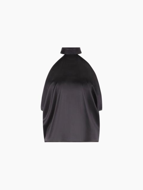 NINA RICCI Black Halterneck Silk Satin Top