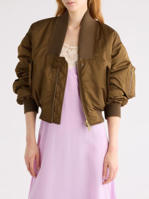 Chloé Chloé Oversize Bomber Jacket in Authentic Brown at Nordstrom