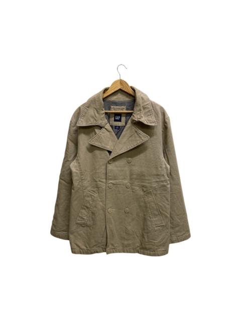 Other Designers Gap Double Breasted Car Coat Khaki Cotton Blend Jacket