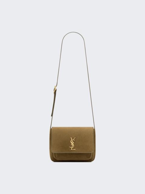 SAINT LAURENT Niki Satchel Bag Barley Green Suede