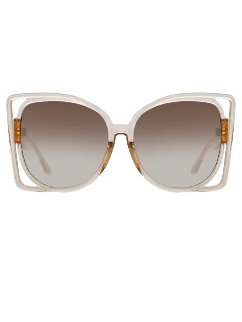 LINDA FARROW ASTRA CAT EYE SUNGLASSES IN ASH