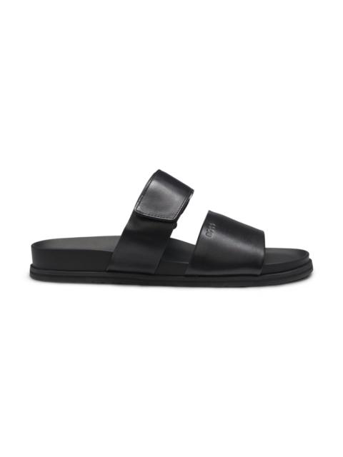 BOSS LEATHER SLIDES WITH RIPTAPE STRAP