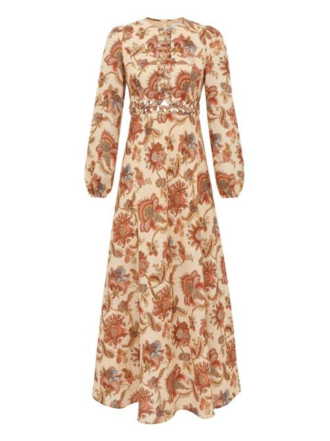 Zimmermann ASTER LONG SLEEVE MIDI DRESS