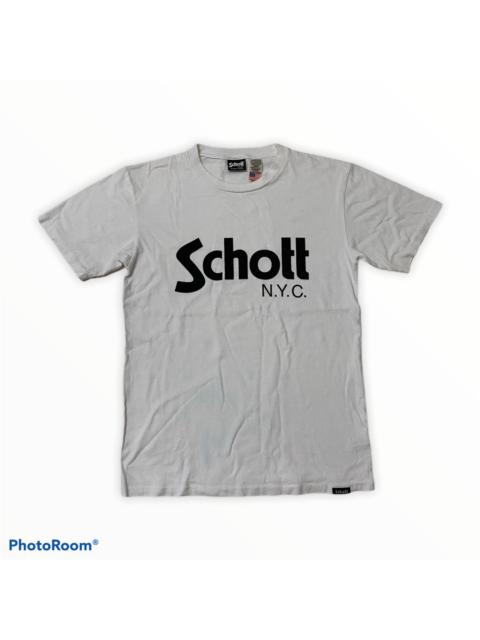 Other Designers Vintage - Vintage Schott Spellout Schott white tee