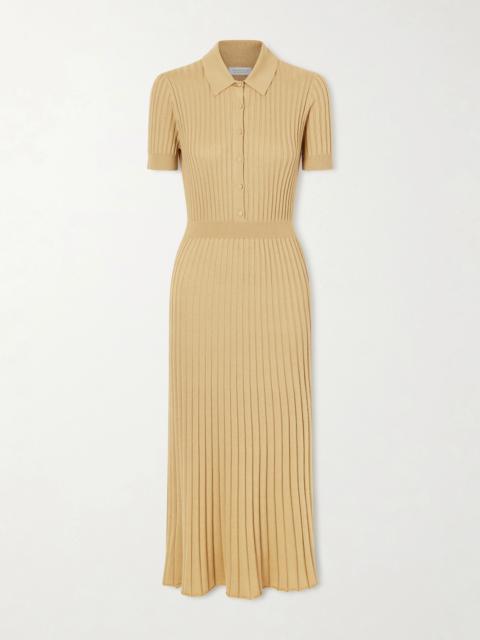 GABRIELA HEARST Amor Ribbed Silk And Cashmere-blend Midi Dress