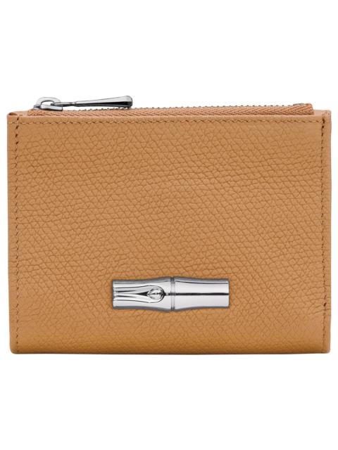 Longchamp Le Roseau Compact wallet Walnut - Leather