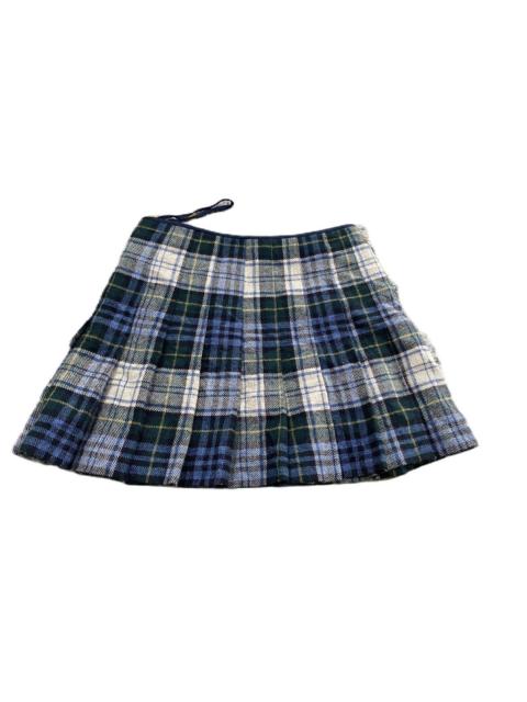 Polo Ralph Lauren RALPH LAUREN MINI SKIRT WOOL PLAID LEATHER BELT