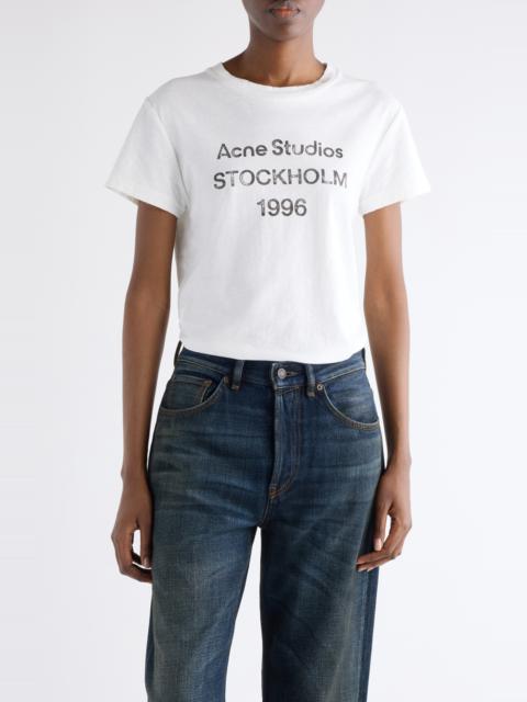 Acne Studios Acne Studios Etza 1996 Distressed Logo Graphic T-Shirt in Off White at Nordstrom